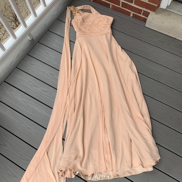 Mac Duggal Float One Shoulder Open Back Gown - Picture 2 of 14